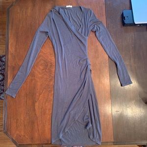 Aritzia Wilfred Free Ruched Wrap Long Sleeve Dress